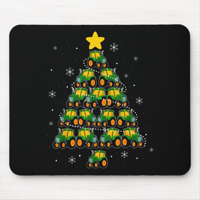 Mousepad Kids Men Women Tractor Christmas Tree Farmer Xmas  (Frente)