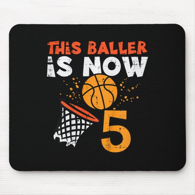 Mousepad Kids This Ller Is Now 5 Sketll 5th Birthday Bday B (Frente)