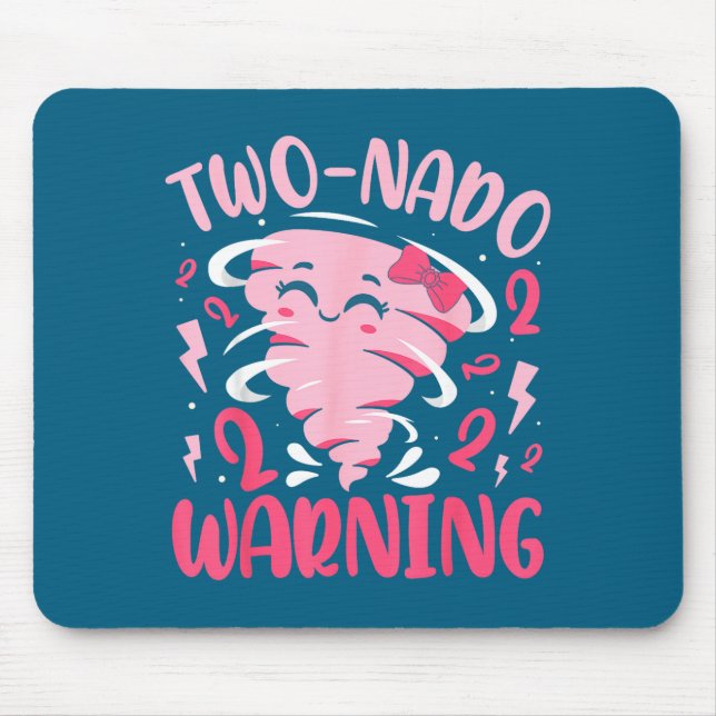 Mousepad Kids Two-nado Warning 2nd Birthday Nk Tornado Birt (Frente)