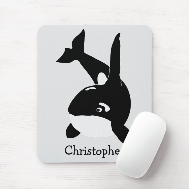 Mousepad Killer Whale Design (Com mouse)