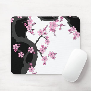 Mousepad Kimono Black e White Pink Sakura