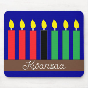 Mousepad Kinara para Kwanzaa: Azul escuro