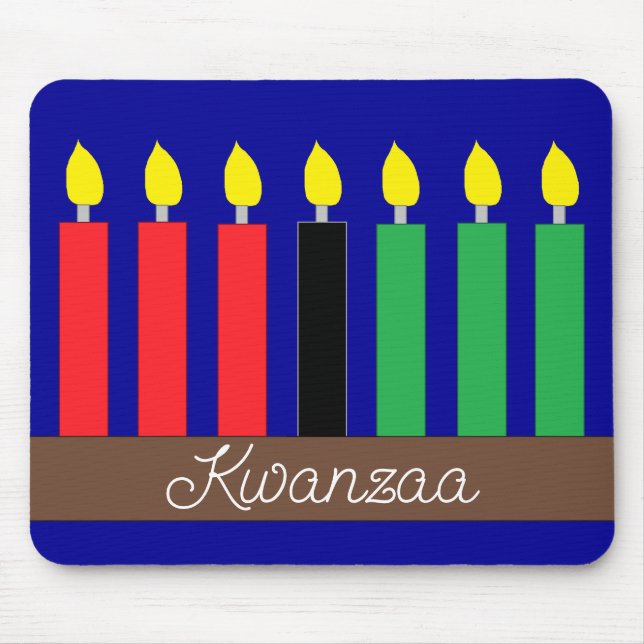 Mousepad Kinara para Kwanzaa: Azul escuro (Frente)