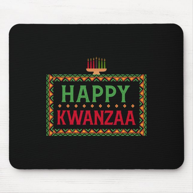 Mousepad Kinara Sete Velas Princípios De Kwanzaa Happy K (Frente)