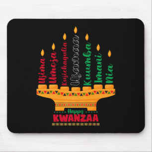 Mousepad Kinara Sete Velas Princípios De Kwanzaa Happy K