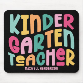 Mousepad Kindergarten Teacher Colorful Typography Design