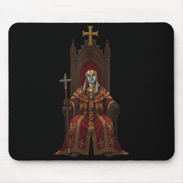 Mousepad King Baldwin Iv Floral Mask Medieval Art Crusader  (Frente)