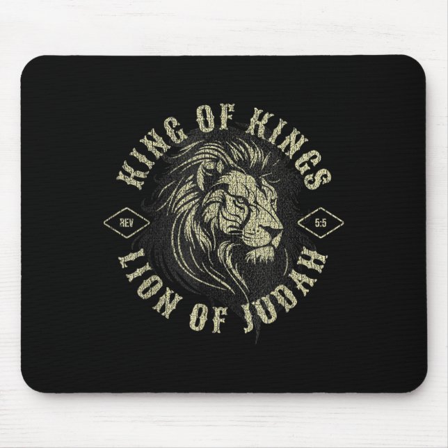 Mousepad King Of Kings Lion Of Judah Christian Faith Religi (Frente)
