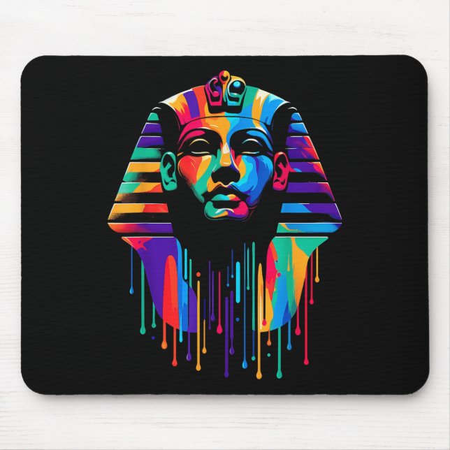 Mousepad King Tut. Tutankhamun Minimalist Vibrant Style Chr (Frente)