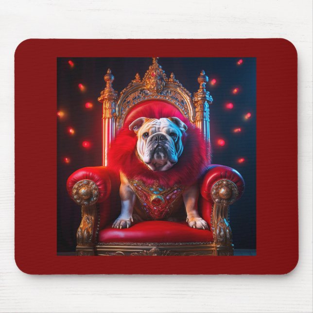 Mousepad King Winnie O Bulldog Em Seu Trono (Frente)