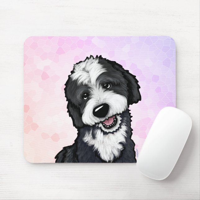Mousepad KiniArt Bernadoodle Mouse  (Com mouse)