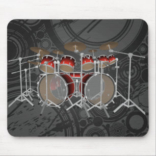 Mousepad Kit de tambor de 10 peças: Gradiente Vermelho: Bl