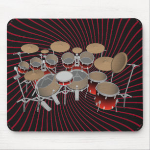Mousepad Kit de tambor de 10 peças: Gráficos espirais ver