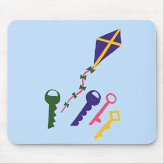 Mousepad Kite e Keys Whimsical Cartoon Art