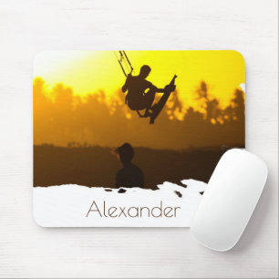Mousepad Kite personalizado surfando em Sunset Tropical