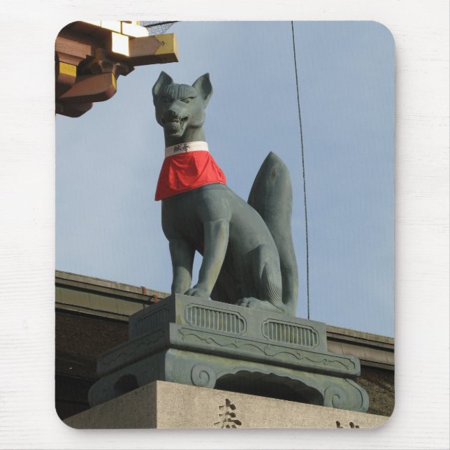 Mousepad Kitsune キ ツ ネ (Fox) com Joia na Boca (Frente)