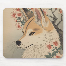 Mousepad Kitsune & cherry blossom