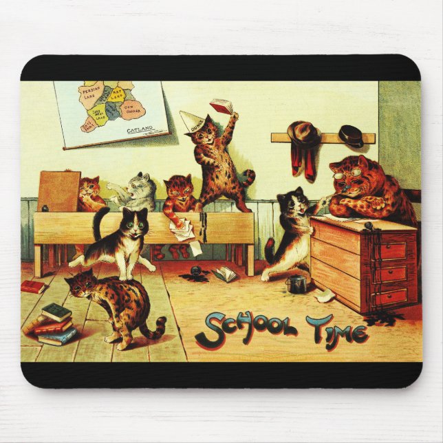 Mousepad Kitten Classroom Chaos Louis Wain (Frente)