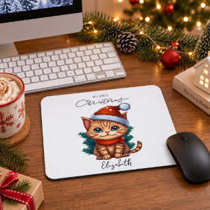Mousepad Kitten de Natal Fofo Personalizado