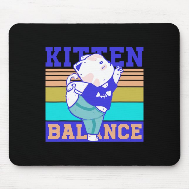 Mousepad Kitten Lance Yoga Espiritual Gato Fofo Animais Ani (Frente)