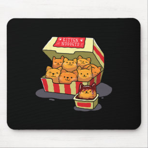 Mousepad Kitten Nuggets Comida Pun Gato Pover Gift Galinha