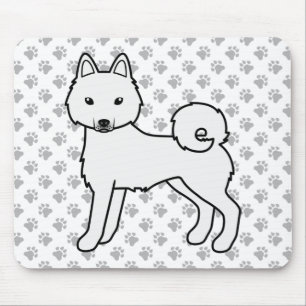 Mousepad Klee Kai Cute Cartoon Cog Branco