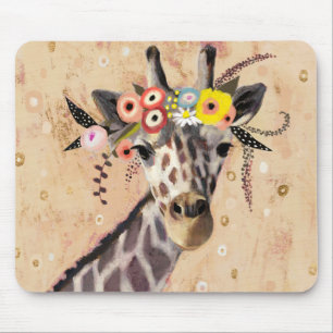 Mousepad Klimt Giraffe Coroa De Flores