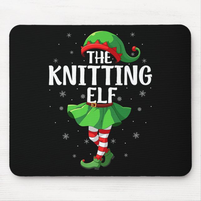 Mousepad Knitting Elf Christmas Girls Women Elf Squad Xmas  (Frente)