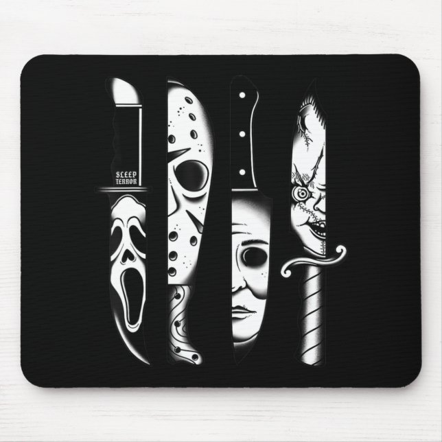 Mousepad Knives Horror Movie Sexta-feira Halloween Gótico E (Frente)