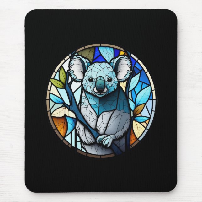 Mousepad Koala Animal Portrait Vidro Armazenado (Frente)