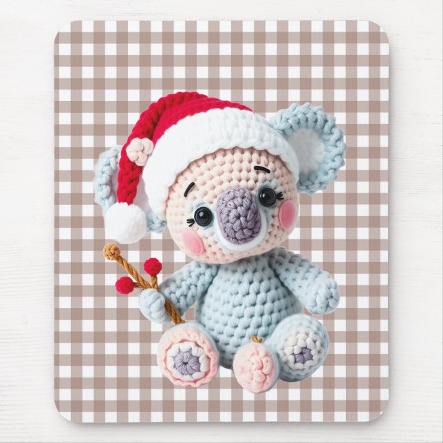Mousepad Koala Christmas clip art, faux yarn koala,  (Frente)