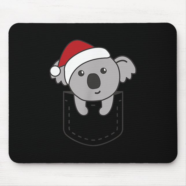 Mousepad Koala In Cket Christmas Cute Koala In Breast Cket  (Frente)