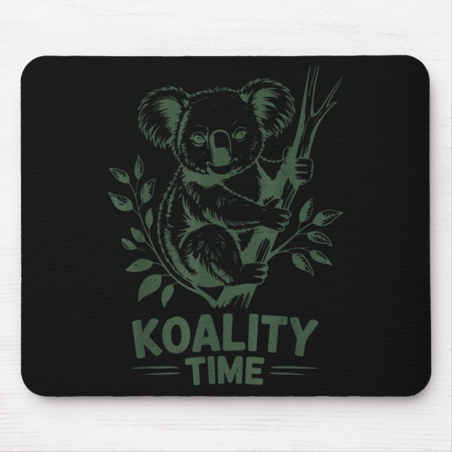 Mousepad Koality Time Funny Koala Bear Sleep Men Women Girl (Frente)