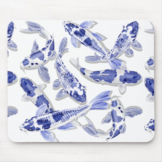 Mousepad koi azul e branco (Frente)