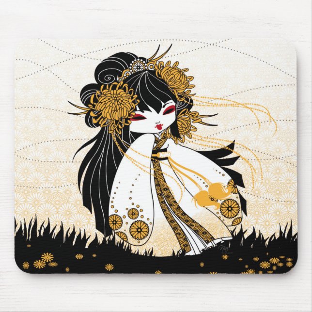 Mousepad kokeshi crisanthème (Frente)