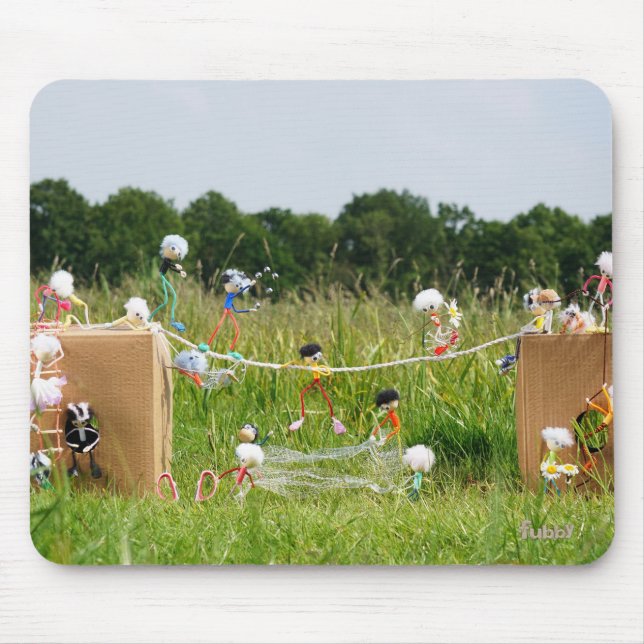 Mousepad Koorddansende Fubby Poppetjes die balanseren (Frente)