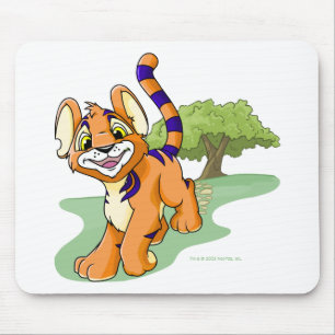 Mousepad Kougra alaranjado aventuroso na ilha do mistério