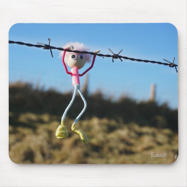 Mousepad Kracht patser Fubby aan Prikkeldraad. (Frente)