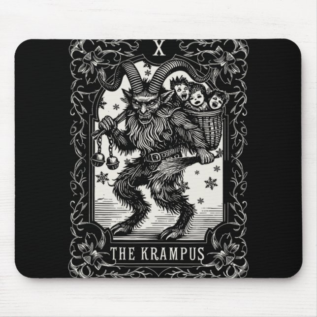 Mousepad Krampus Tarot Card Design Christmas Season Evil Pa (Frente)