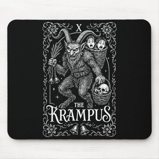 Mousepad Krampus Tarot Card Design Christmas Season Evil Pa (Frente)