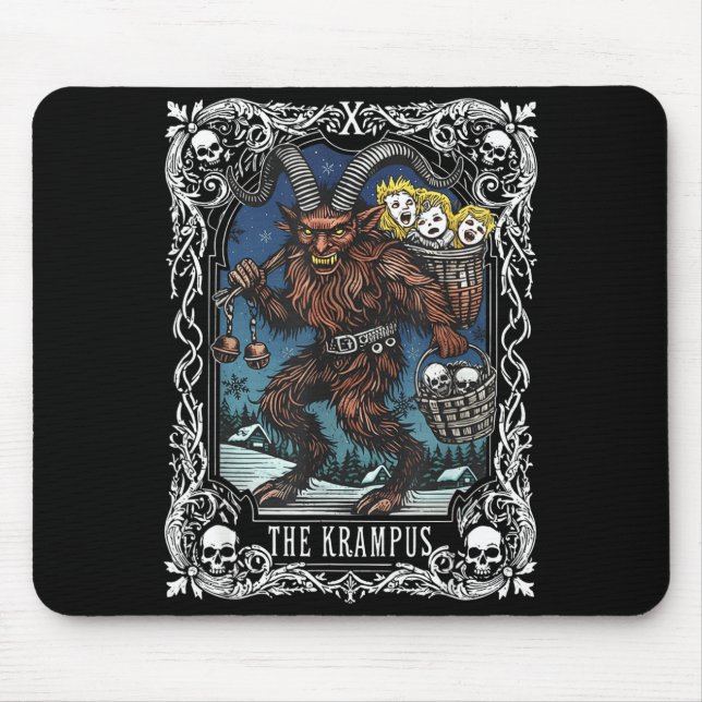 Mousepad Krampus Tarot Card Design Christmas Season Evil Pa (Frente)