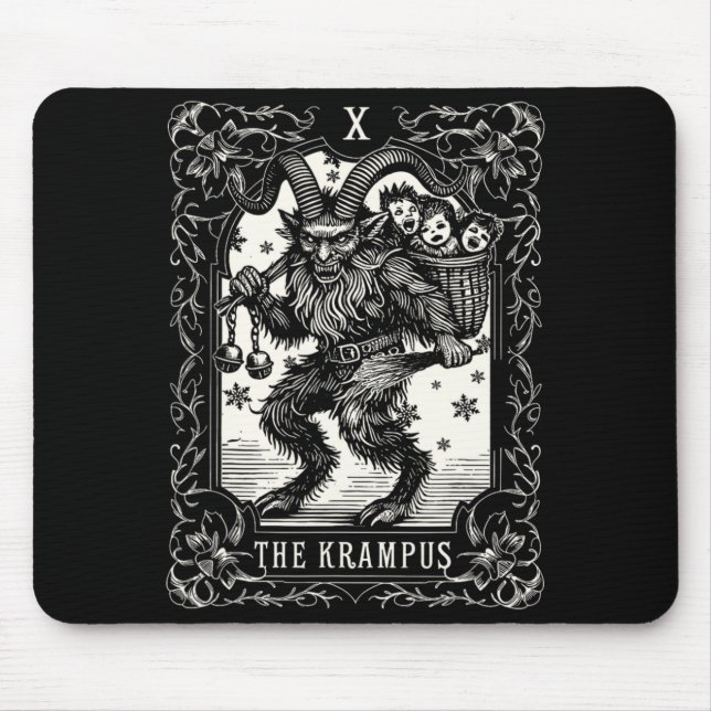 Mousepad Krampus Tarot Card Design Christmas Season Evil Pa (Frente)