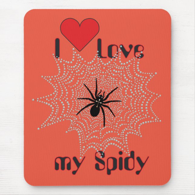 Mousepad Kreuzspinne im Netz (Frente)