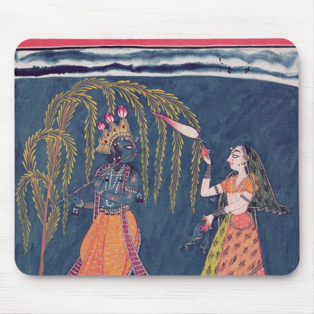 Mousepad Krishna que joga uma flauta, 'do Vahula (Frente)