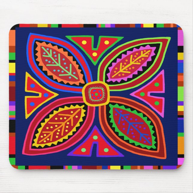Mousepad Kuna Indian Mola Flora (Frente)