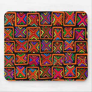 Mousepad Kuna Indian Mola Verificação Tribal - Vermelho