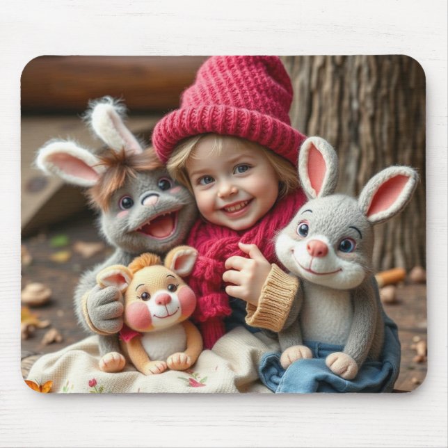 Mousepad Kuschelfreunde im Herbstzauber (Frente)