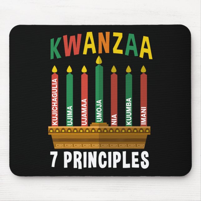 Mousepad Kwanzaa 7 Princípios Vela Kinara Pan Africanos P (Frente)