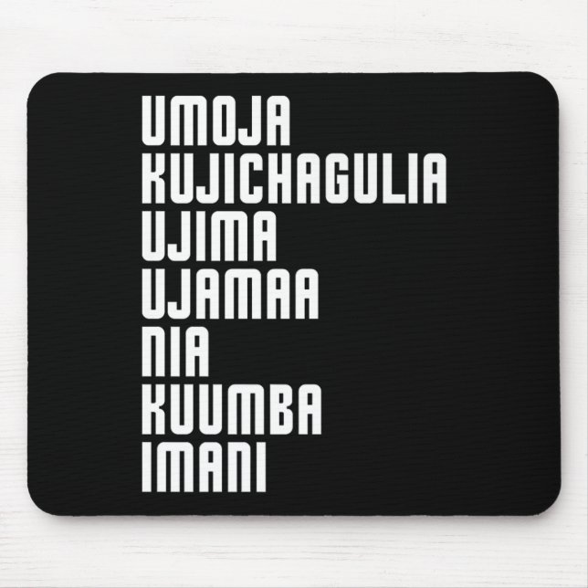 Mousepad Kwanzaa Sete Princípios Umoja Kujichagulia Ujima (Frente)