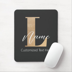 Mousepad L & Name Iniciais Monogramados Modernos Personaliz